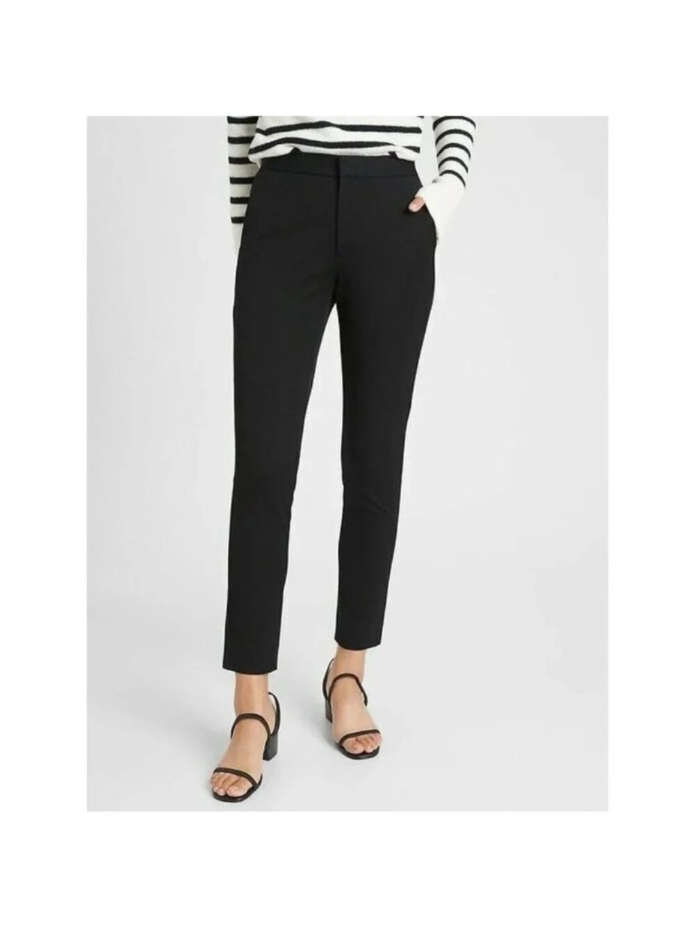 Banana Republic Women's Slim Fit Pant Black Wool Blend Ankle Size 2 NWT